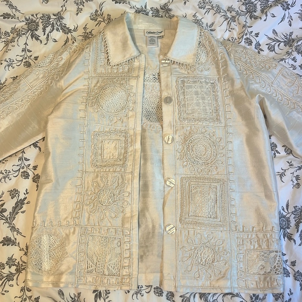 Beautiful ivory colored silk jacket